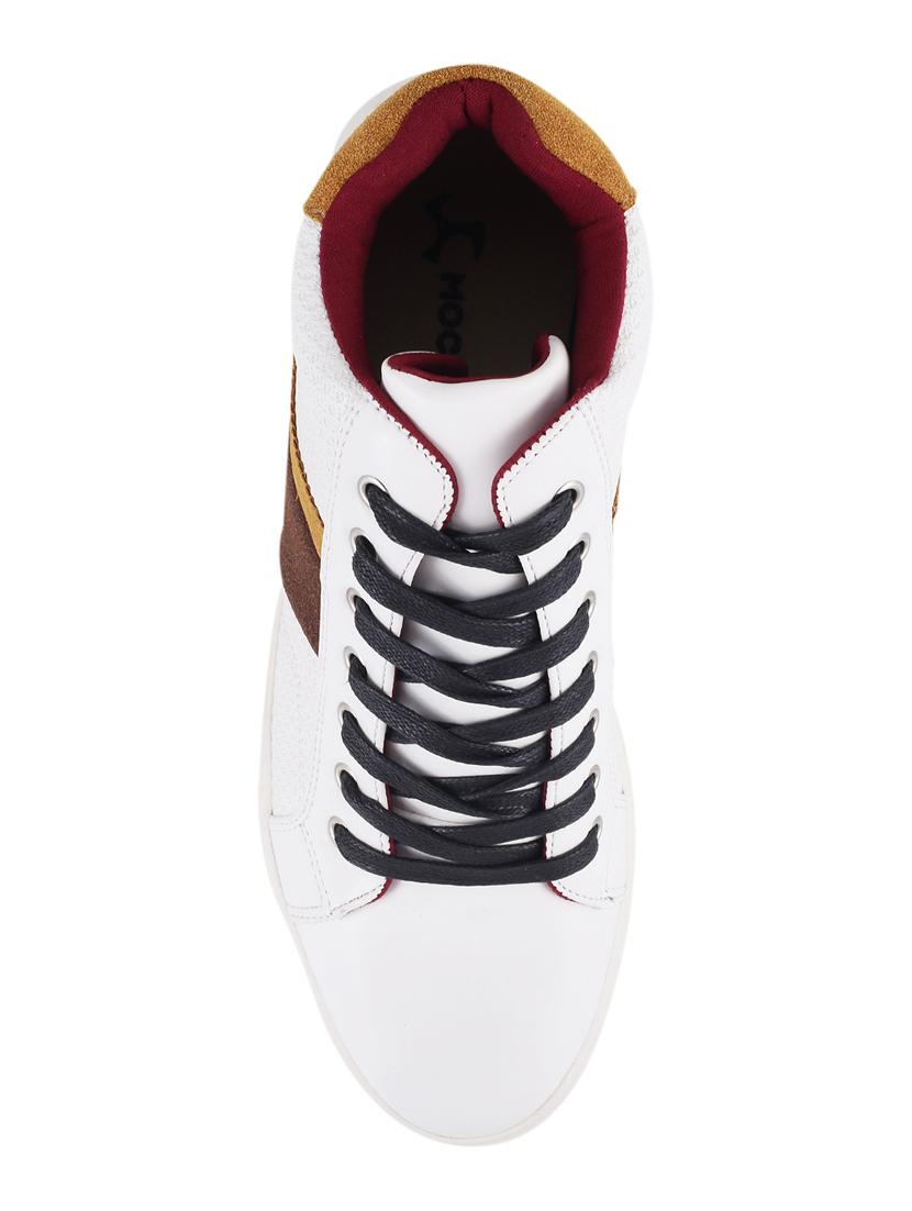 white leatherette lace up sneaker - 15330544 - Zoom Image - 4