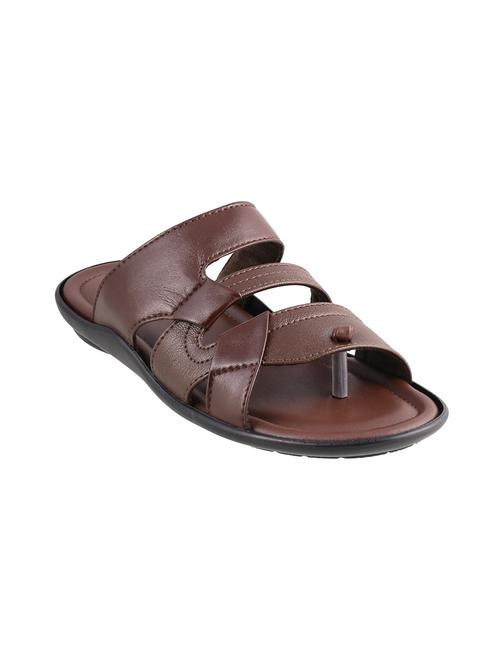 brown Leather slip on slipper - 15330632 - Standard Image - 1