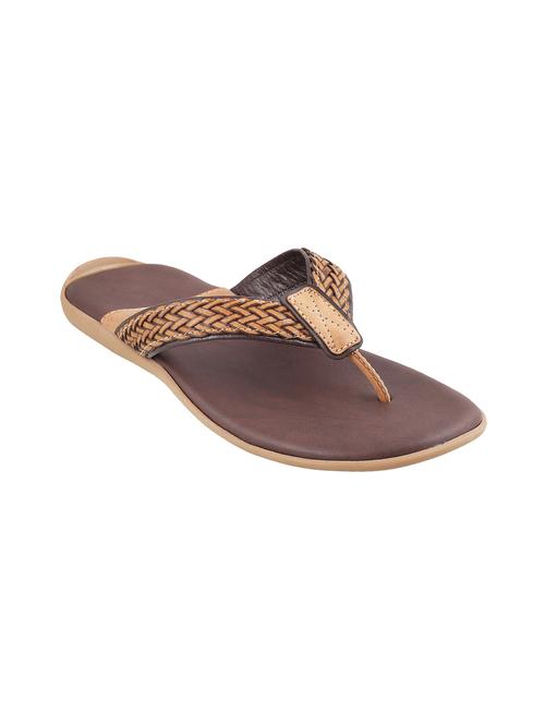 brown Leather toe separator slipper - 15330674 - Standard Image - 1