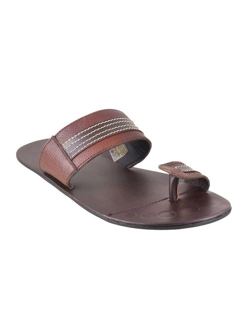 brown Leather slip on slipper - 15330689 - Standard Image - 1