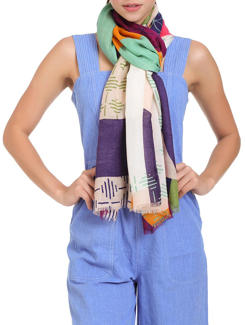 multi colored woolen stole - 15331381 - Zoom Image - 1