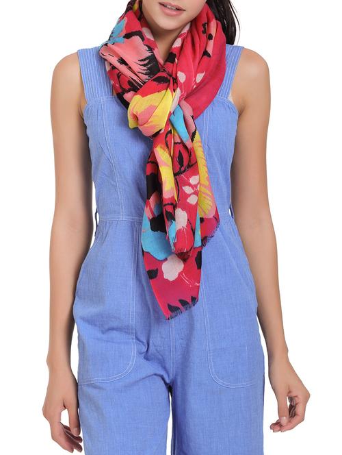 floral woolen stole - 15331393 - Standard Image - 1