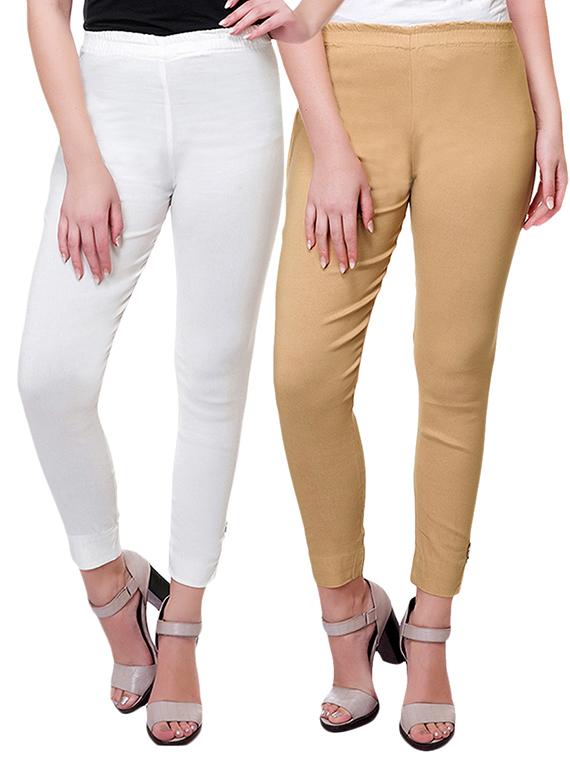 Set of 2 multi colored cotton leggings - 15331634 - Zoom Image - 1