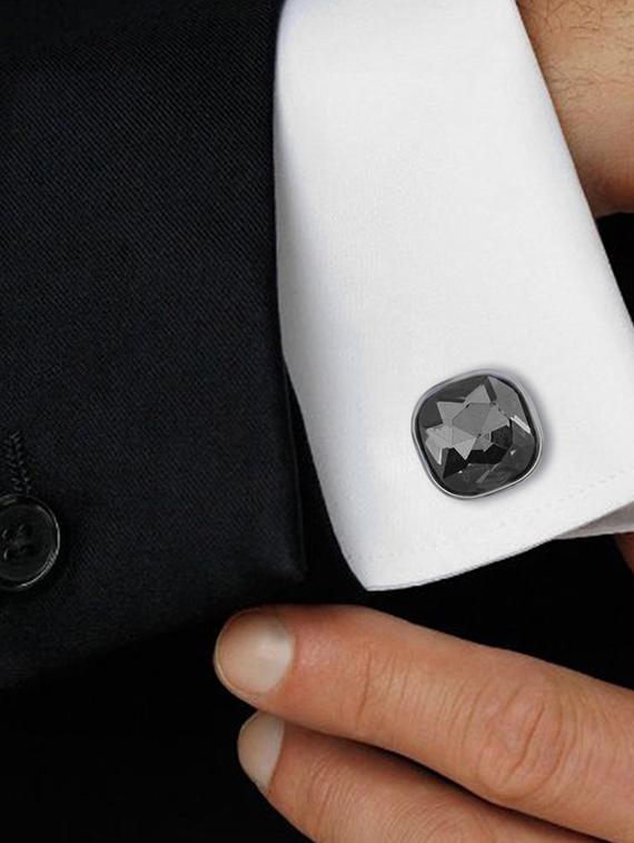 silver metal cufflink - 15332028 - Zoom Image - 3