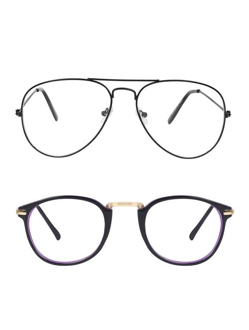 zyaden combo round & aviator sunglasses-combo 2430 - 15332449 - Standard Image - 1