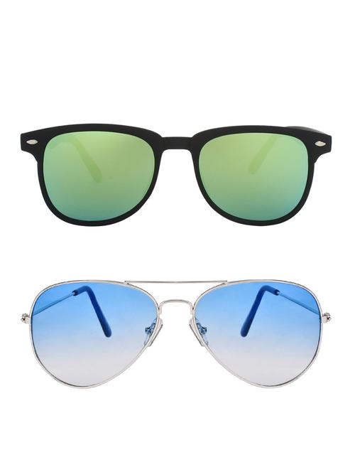 zyaden combo of 2 rectangle and aviator sunglasses- combo 2501 - 15332520 - Standard Image - 1
