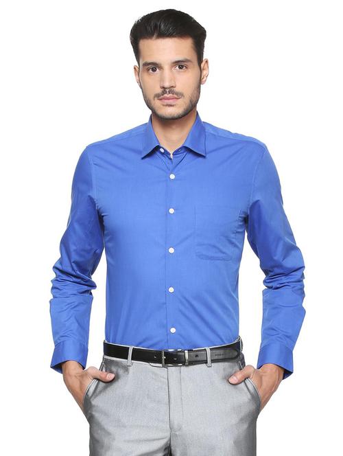 blue cotton formal shirt - 15333376 - Standard Image - 1