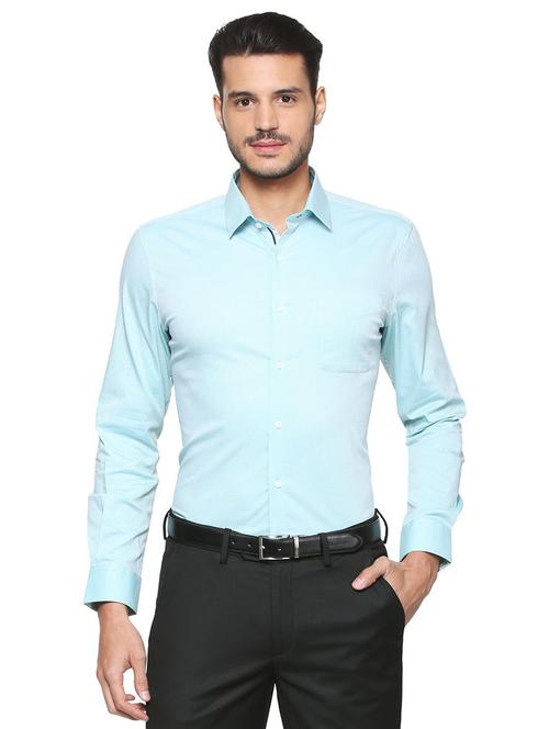 blue cotton formal shirt - 15333378 - Standard Image - 1