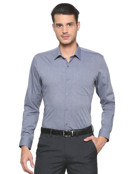 grey cotton formal shirt - 15333417 - Standard Image - 1