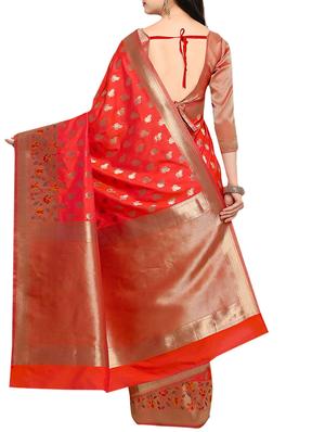 zari banarasi saree with blouse - 15333656 - Standard Image - 2