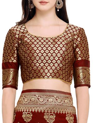 zari banarasi saree with blouse - 15333728 - Standard Image - 3