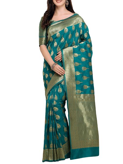 zari motifs banarasi saree with blouse - 15333729 - Very Small Image - 1