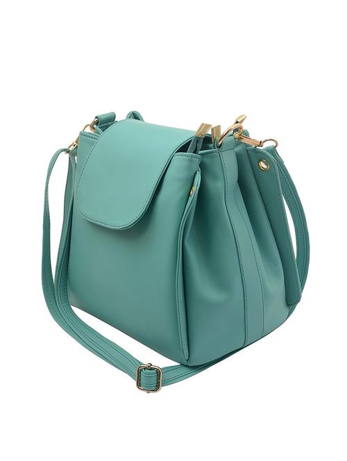 green leatherette regular sling bag - 15333926 - Standard Image - 1
