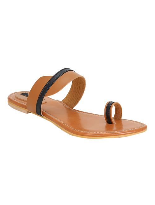 tan faux leather one toe sandals - 15333953 - Standard Image - 1