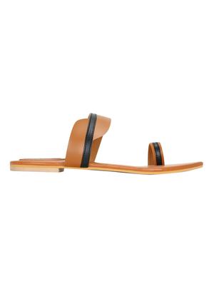 tan faux leather one toe sandals - 15333953 - Standard Image - 2