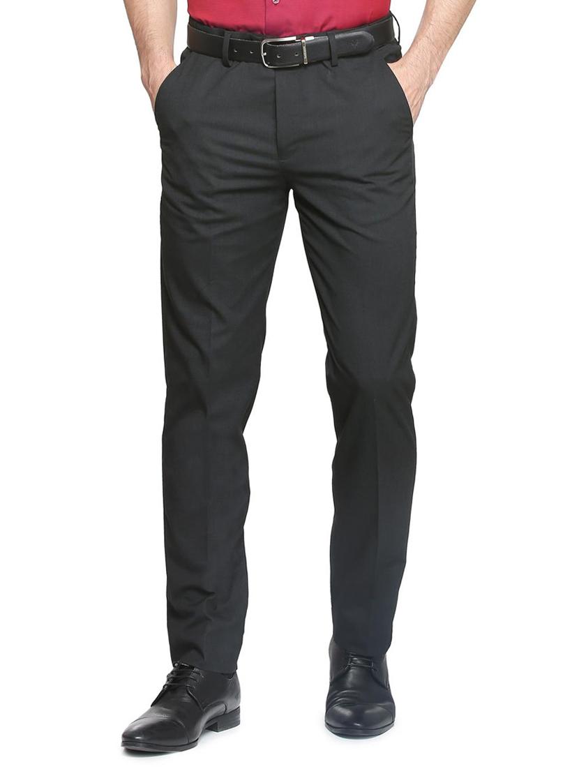 black polyester blend flat front formal trouser - 15334020 - Zoom Image - 1