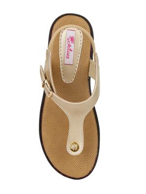 gold back strap sandal - 15334426 - Standard Image - 4