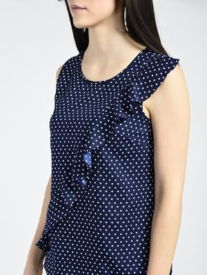 polka dot ruffle detail top - 15334814 - Standard Image - 3