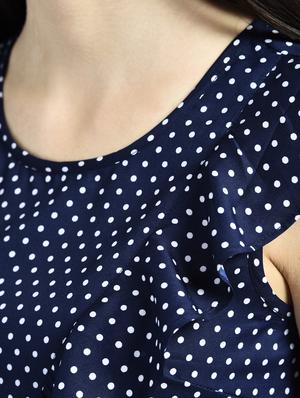 polka dot ruffle detail top - 15334814 - Standard Image - 5
