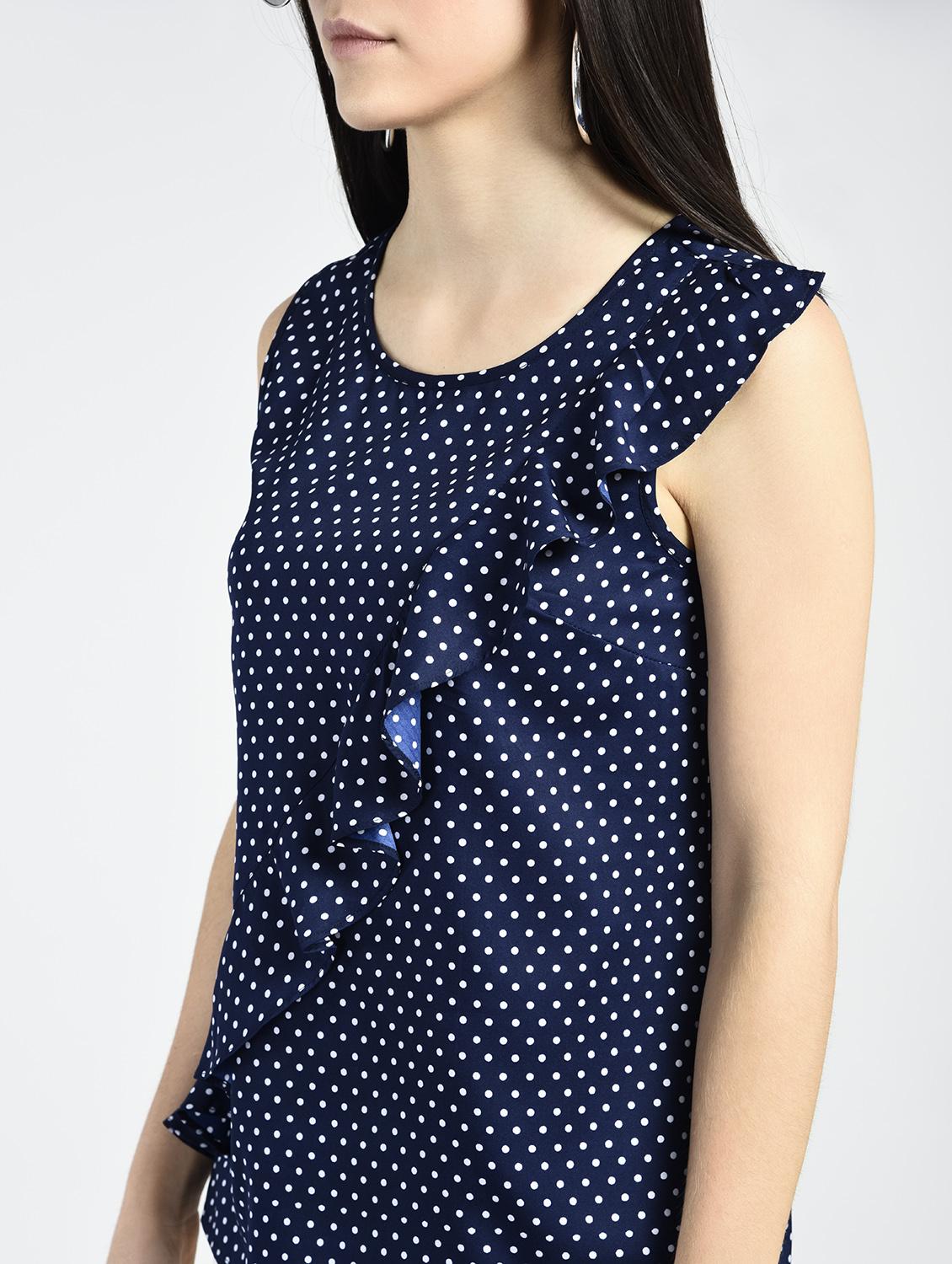 polka dot ruffle detail top - 15334814 - Zoom Image - 3