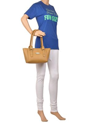 beige leatherette (pu) regular handbag - 15335372 - Standard Image - 5