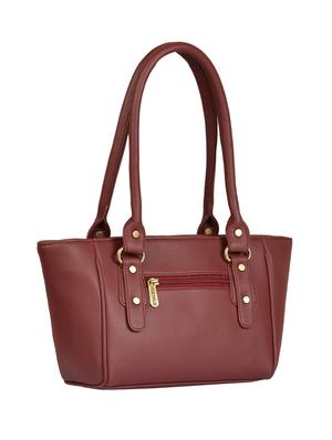 maroon leatherette (pu) regular handbag - 15335376 - Standard Image - 2