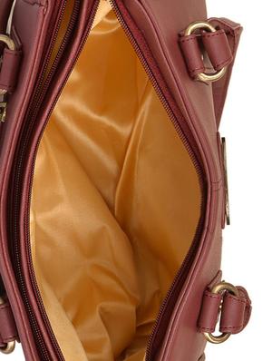 maroon leatherette (pu) regular handbag - 15335376 - Standard Image - 3