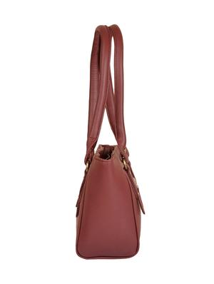 maroon leatherette (pu) regular handbag - 15335376 - Standard Image - 4