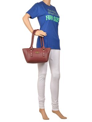 maroon leatherette (pu) regular handbag - 15335376 - Standard Image - 5
