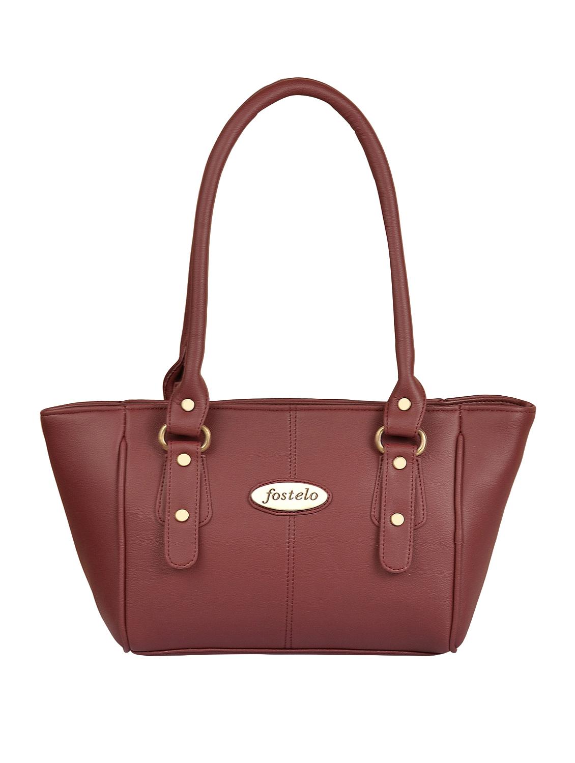 maroon leatherette (pu) regular handbag - 15335376 - Zoom Image - 1