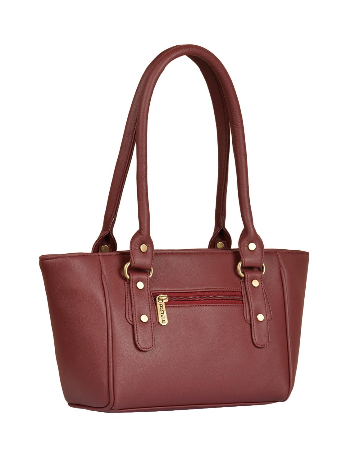 maroon leatherette (pu) regular handbag - 15335376 - Zoom Image - 2
