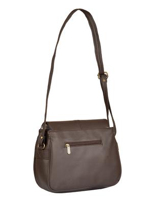 brown leatherette (pu) regular sling bag - 15335396 - Standard Image - 2