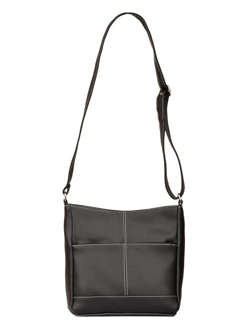 black leatherette (pu) regular sling bag - 15335406 - Standard Image - 1