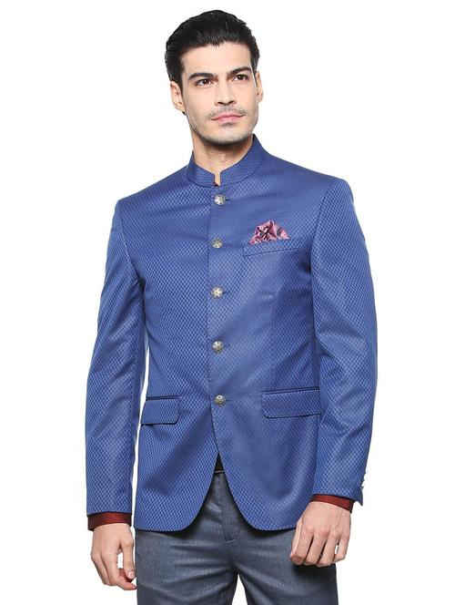 blue polyester casual blazer - 15335413 - Standard Image - 1