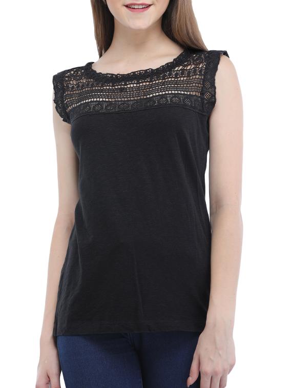 lace trim sleeveless top - 15335585 - Zoom Image - 1