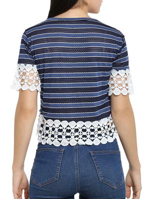 crochet detail embroidered top - 15336012 - Standard Image - 3