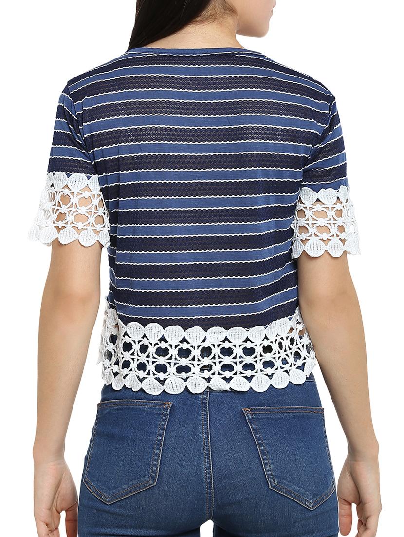 crochet detail embroidered top - 15336012 - Zoom Image - 3