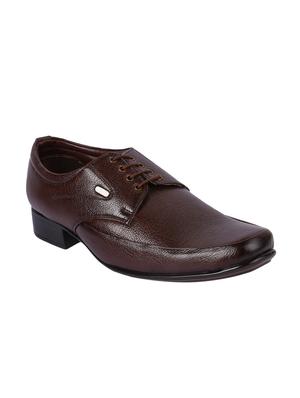 brown Faux Leather lace-up derbys - 15336141 - Standard Image - 1