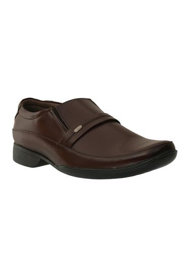 brown leatherette formal slip ons - 15336143 - Very Small Image - 1