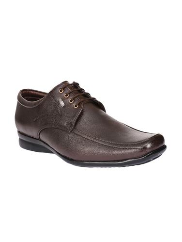 brown Faux Leather lace-up derbys - 15336162 - Very Small Image - 1