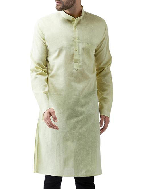 green solid long kurta - 15336203 - Standard Image - 1