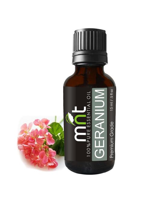 mnt geranium essential oil (15ml) 100% pure natural & undiluted for radiant skin & relieving acne - 15336398 - Standard Image - 1