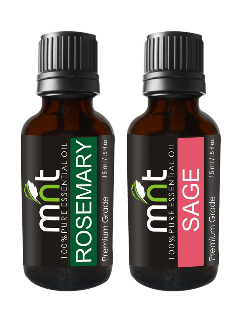 mnt combo of rosemary oil and sage oil for hair growth, skin care (each 15ml) - 100% pure natural oil - 15336521 - Zoom Image - 1
