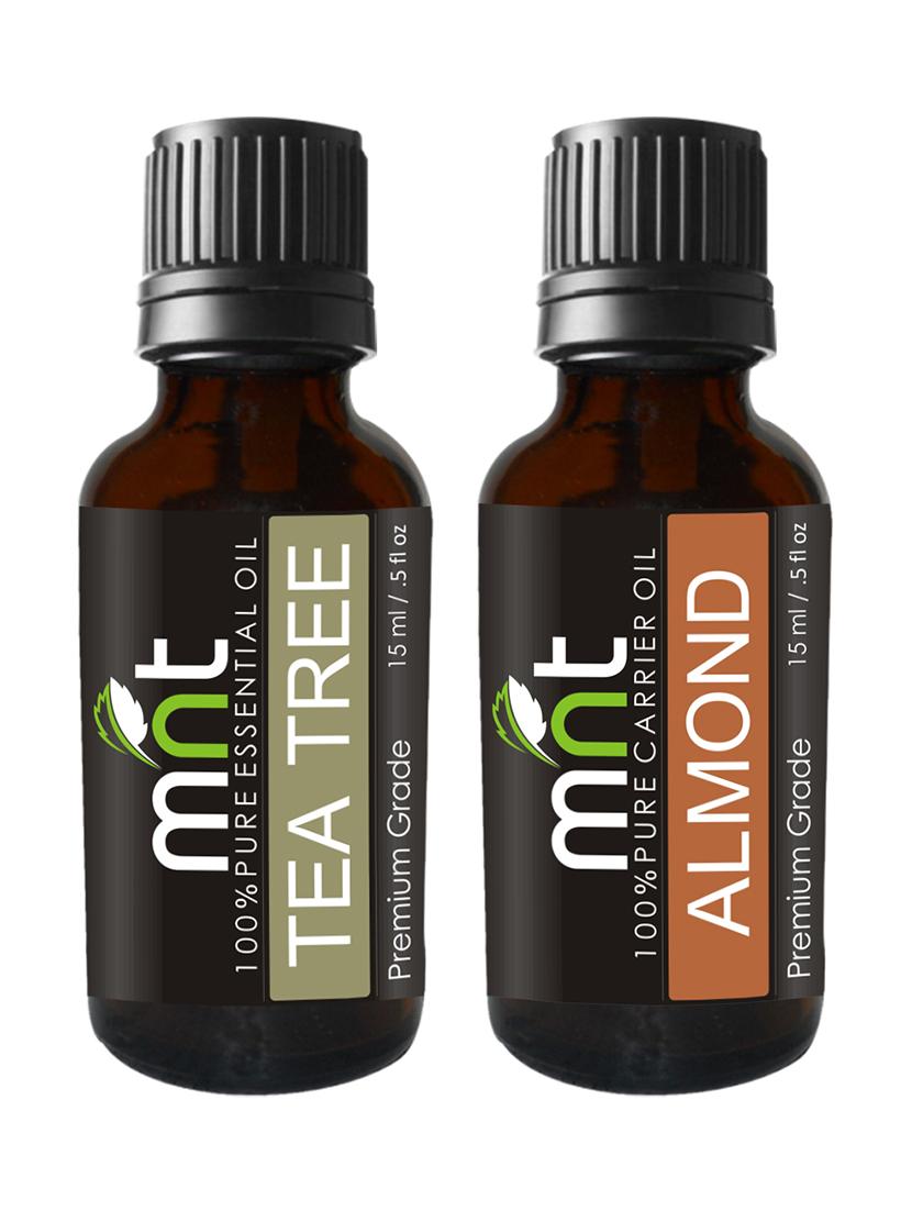 mnt combo of tea tree oil and almond oil for hair growth, skin care (each 15ml) - 100% pure natural oil - 15336523 - Zoom Image - 1