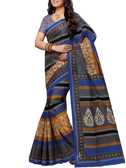 geometrical printed saree with blouse - 15337208 - Standard Image - 1
