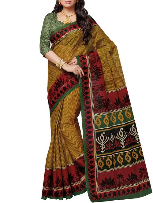chevron printed saree with blouse - 15337215 - Standard Image - 1