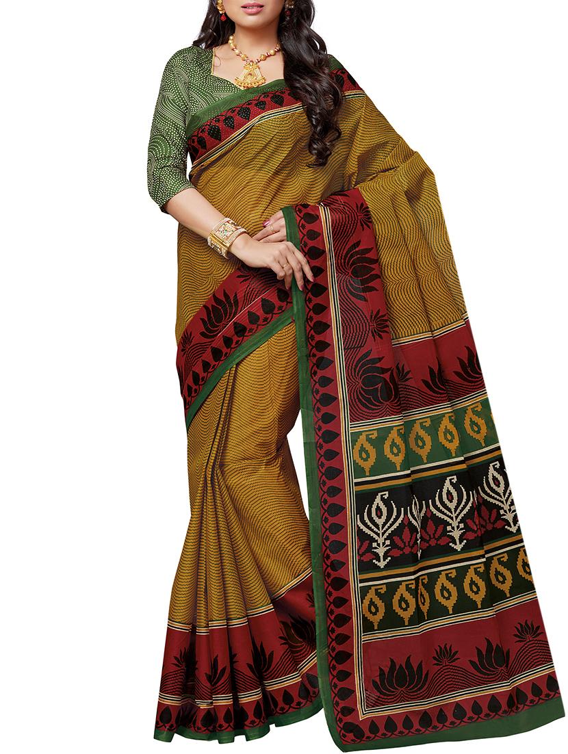 chevron printed saree with blouse - 15337215 - Zoom Image - 1