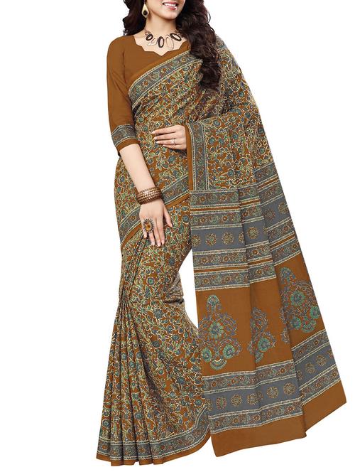 ditsy floral printed saree with blouse - 15337225 - Standard Image - 1