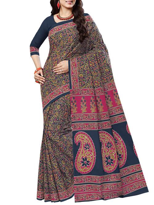 ditsy floral printed saree with blouse - 15337226 - Very Small Image - 1