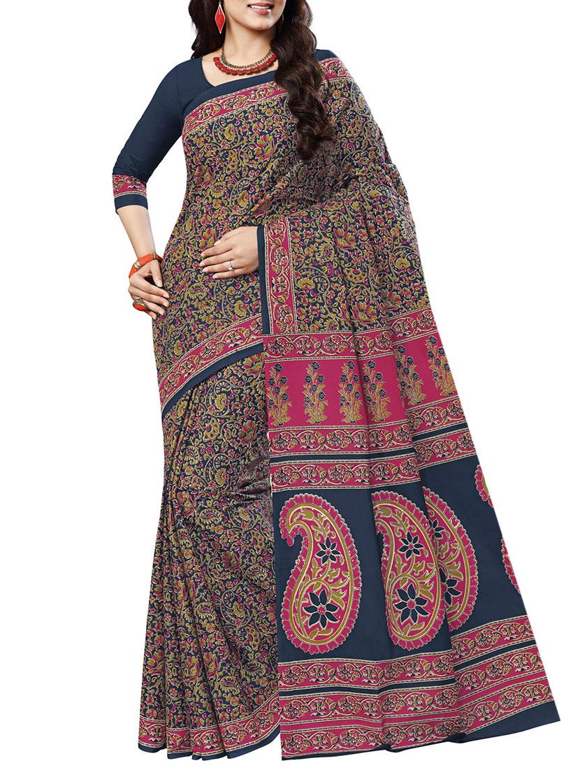 ditsy floral printed saree with blouse - 15337226 - Zoom Image - 1